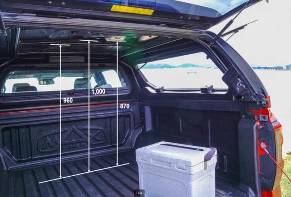 Hardtop mit elektrisch angesteuerten aufklappbaren Seitenscheiben, kabinenhoch, zweifarbig lackiert für Ford Ranger Doppelkabiner, Modell 2023